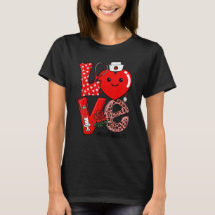 T-shirt Stéthoscope Cœur Amour Mignon Vie d'infirmière PIC