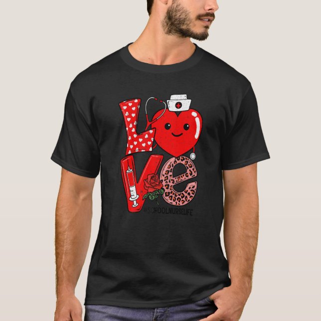 T-shirt Stéthoscope Cœur Amour Mignon Vie d'infirmière sco (Devant)