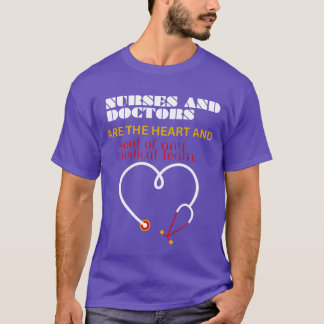 T-shirt Stéthoscope cœur design avec citations famille