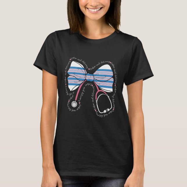 T-shirt Stethoscope Coquette Bow Ba1 (Devant)
