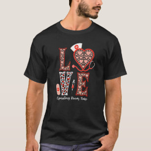 T-shirt Stéthoscope d'amour Cœur de salle d'opération Infi