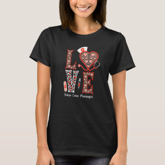 T-shirt Stéthoscope d'amour Cœur Léopard Infirmière Case M