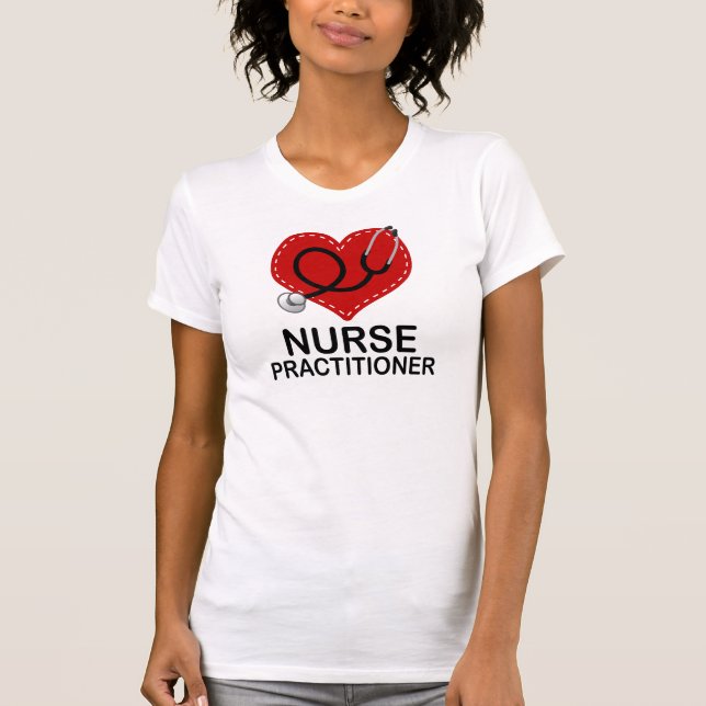 T-shirt Stéthoscope de coeur de praticienne d'infirmière (Devant)