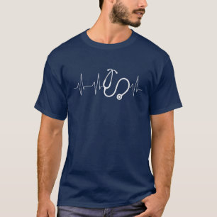 T-shirt Stéthoscope d'infirmière Battement de coeur