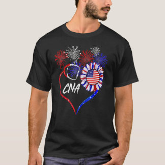 T-shirt Stethoscope d'infirmière Cna patriotique 4 juillet