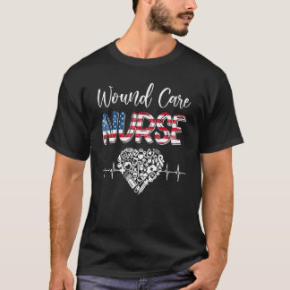 T-shirt Stéthoscope Drapeau Américain Soins des Plaies Inf