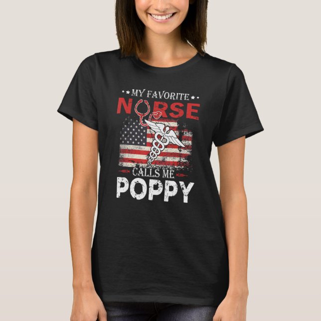 T-shirt Stethoscope Drôle Mon Infirmière Préférée M'Appell (Devant)