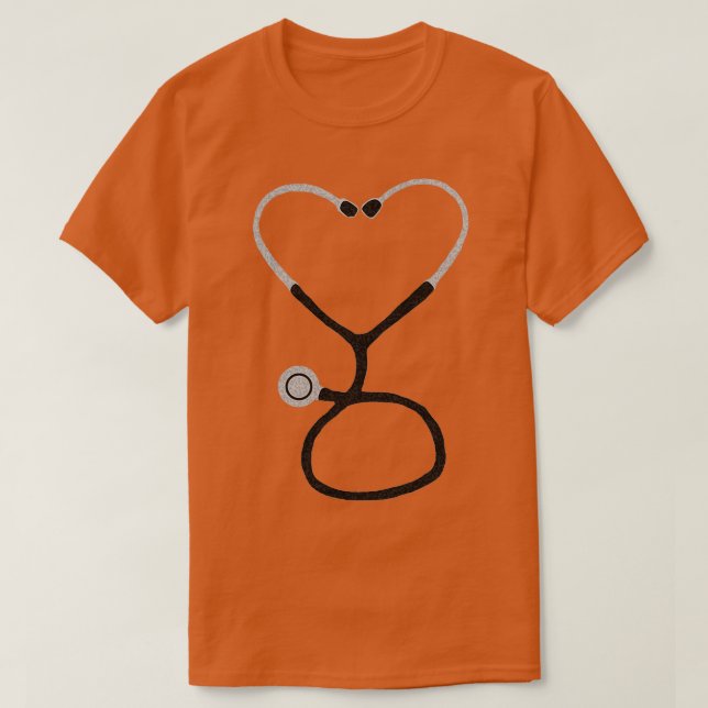T-shirt Stethoscope en forme de coeur pour médecin ou infi (Design devant)