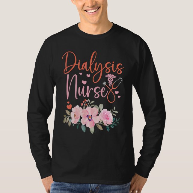 T-shirt Stethoscope Floral Dialysis Nurse Appreciation (Devant)