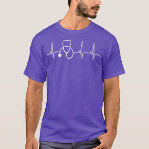 T-shirt Stethoscope Heartbeat EKG Nurse Docteur Médicale C
