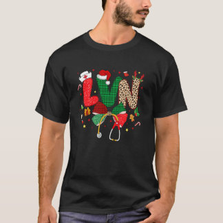 T-shirt Stethoscope infirmière Coquette Noël LVN Cadeau de