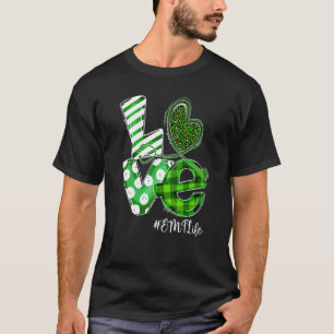 T-shirt Stethoscope Love Emt Life Infirmière Plaid St patr