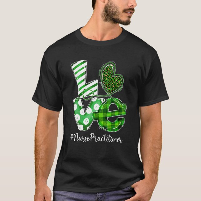 T-shirt Stethoscope Love Infirmière Praticien Plaid St Pat (Devant)