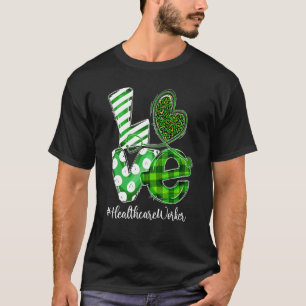 T-shirt Stethoscope Love Travailleur de santé Plaid St Pat
