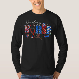T-shirt Stethoscope Oncologie Infirmière Drapeau Américain