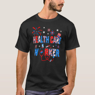 T-shirt Stéthoscope pour femmes du 4 juillet Santé Travail