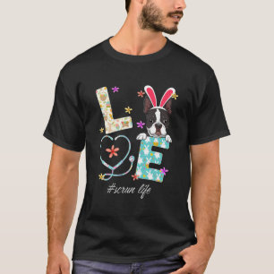 T-shirt Stéthoscope Scrub Life Infirmière Bulldog Français