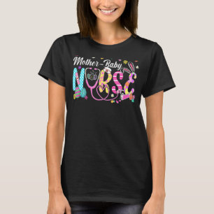 T-shirt Stethoscope Scrub Mère Bébé Infirmière Vie Lapin E