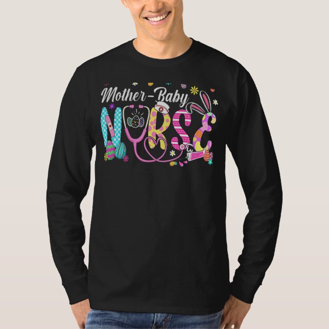 T-shirt Stethoscope Scrub Mère Bébé Infirmière Vie Lapin E (Devant)