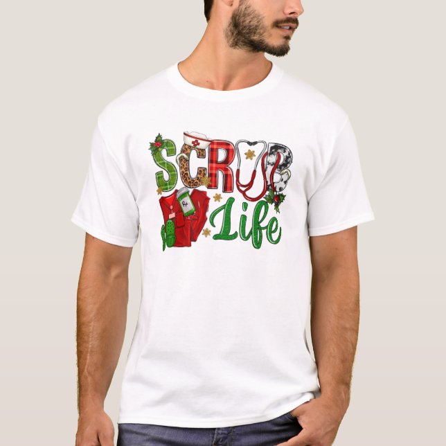T-shirt Stethoscope Scruter la vie Noël (Devant)