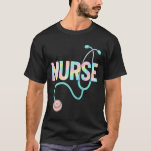 T-shirt Stéthoscope Tie Dye Mignon Infirmière RN Soins Inf