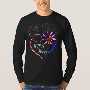 T-shirt Stethoscope Tournesol Patriotique Nicu Infirmière