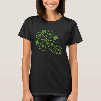 T-shirt Stéthoscope Trèfle Shamrock Fête de la Saint-Patri