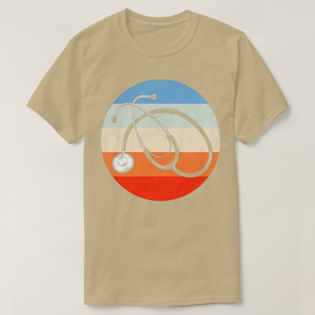 T-shirt Stethoscope vintage Nurse Doctor Hospital (Design devant)