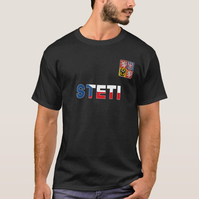 T-shirt Steti République Tchèque Drapeau Cardiaque Lion Ti (Devant)