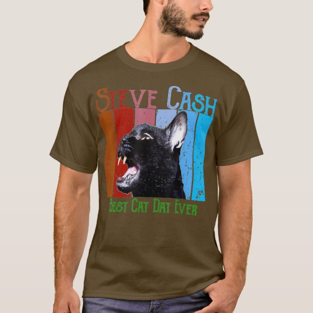 T-shirt Steve cash meilleur chat papa jamais (Devant)
