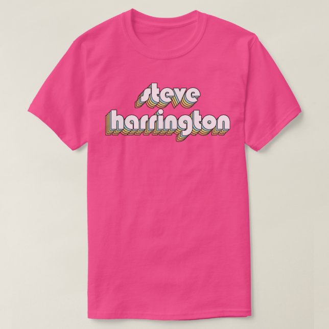 T-shirt Steve Harrington Retro Typographie arc-en-ciel Fad (Design devant)