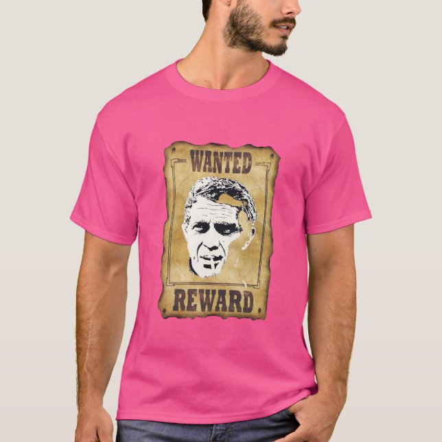 T-shirt steve mac queen wanted (Devant)