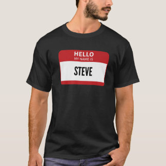 T-shirt Steve Name Tag, Bonjour Mon Nom Est Steve