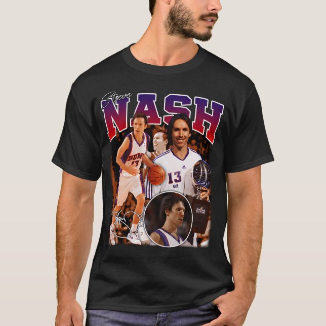 T-shirt Steve Nash Phoenix Basketball Legend Mvp  Signatur (Devant)