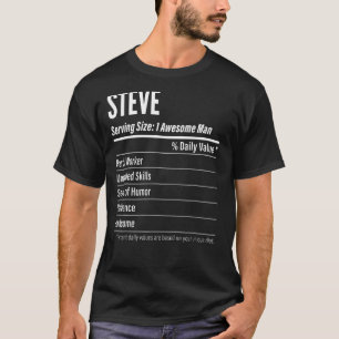 T-shirt Steve Serving Size Nutrition Étiquette Calories