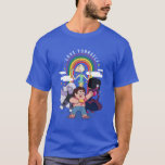 T-shirt Steven Universe - Aimez-vous<br><div class="desc">Steven Universe | Regardez cette image de groupe arc-en-ciel qui dit "Aimez-vous",  avec Amethyst,  Pearl,  Steven Universe et Garnet!</div>