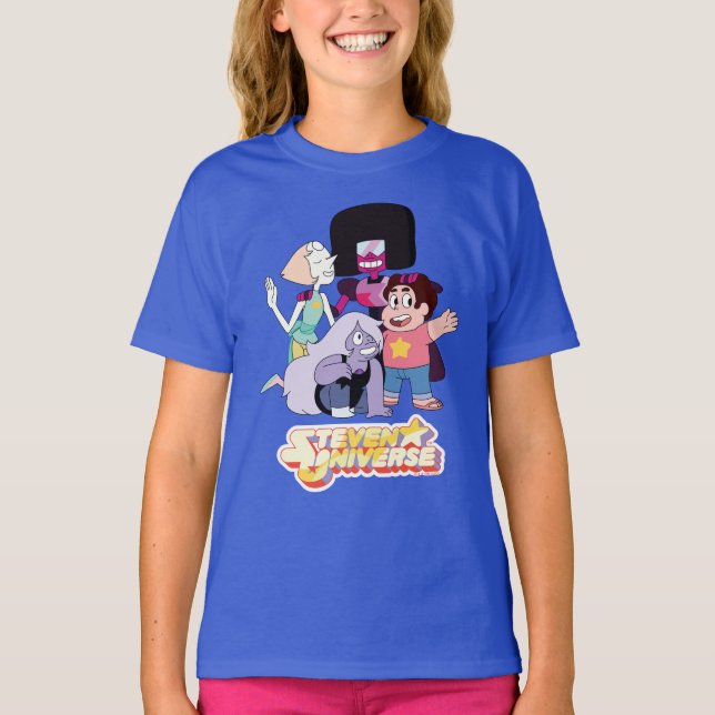 T-shirt Steven Universe | Crystal Gem Group Huddle (Devant)