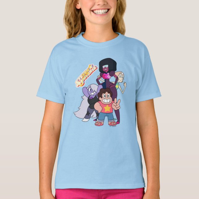 T-shirt Steven Universe | Pose du groupe Crystal Gem (Devant)
