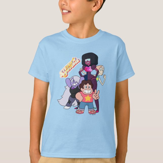 T-shirt Steven Universe | Pose du groupe Crystal Gem (Devant)
