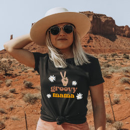 T-shirt STÉVIE Retro 70's Peace Daisy Super Mama T Shirt