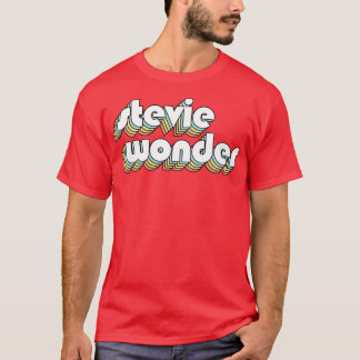 T-shirt Stevie Wonder Retro Rainbow Typographie style défr
