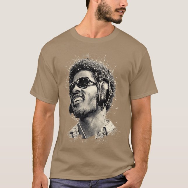 T-shirt Stevie Wonder sunglass (Devant)