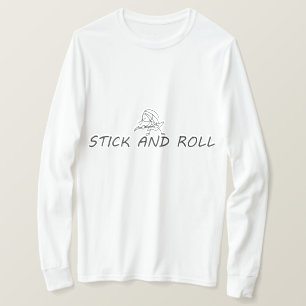 T-shirt Stick and roll, drôle de bâton homme jouer de la g