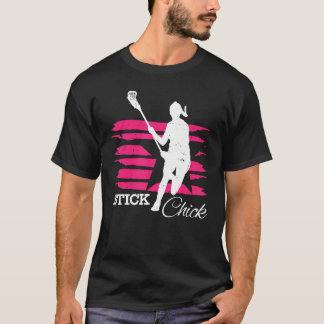 T-shirt Stick Chick Womens Lacrosse Chemise pour filles La
