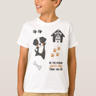 T-shirt Stick de chien mignon Set Bernese Mountain