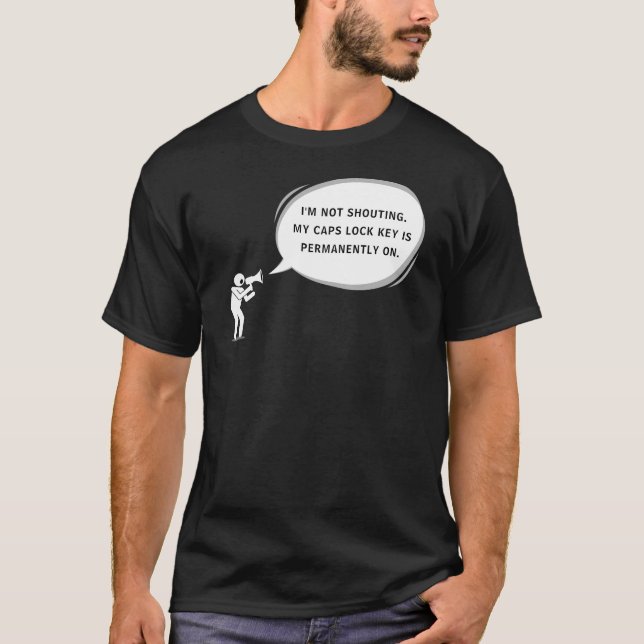 T-shirt Stick de texte personnalisé Figure Shouting Man (Devant)