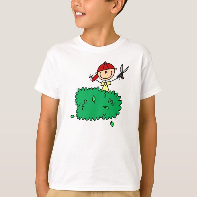 T-shirt Stick Figure Boy Trimming Arbubs (Devant)