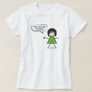T-shirt Stick Girl Avec Mug De Café Vert