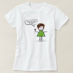 T-shirt Stick Girl avec vin et Basket