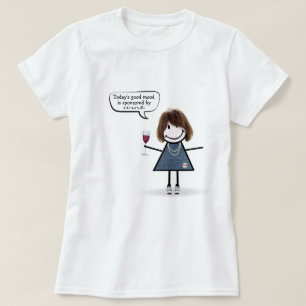T-shirt Stick Girl avec vin et Basket